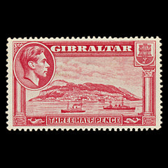 7557 Gibraltar SG123 1½D Carmine 1938. Sc#109 Mi109B. Mint MH. C£35, view 3
