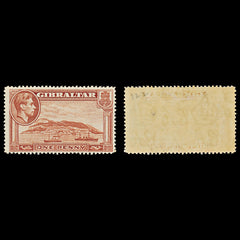 7558 Gibraltar SG122 1D Yellow Brown 1938. Sc#108a Mi108B. Mint MH. C£30, view 1