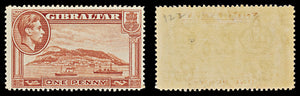 7558 Gibraltar SG122 1D Yellow Brown 1938. Sc#108a Mi108B. Mint MH. C£30
