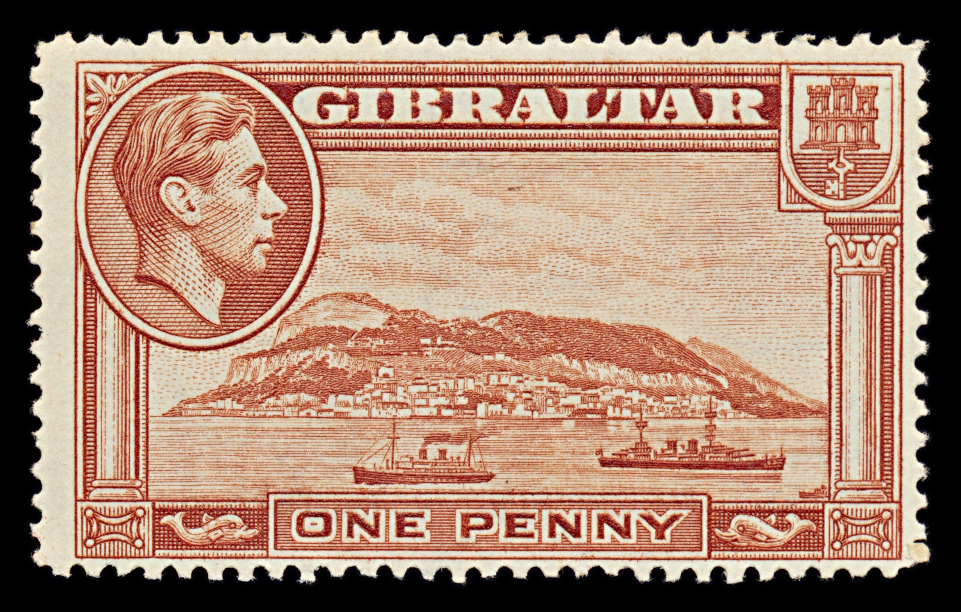 7558 Gibraltar SG122 1D Yellow Brown 1938. Sc#108a Mi108B. Mint MH. C£30