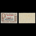 7559 Falkland Islands SG D6 6P Black & Brown 1944. Sc#5L6 Mi6. Mint MVLH. C£18