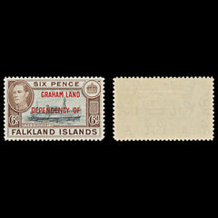 7560 Falkland Islands SG A6 6P Black & Brown 1944. Sc#2L6 Mi6. Mint MVLH. C£18, view 1
