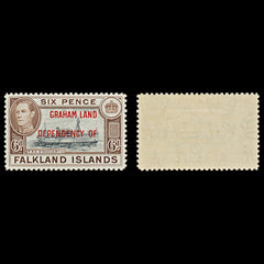 7560 Falkland Islands SG A6 6P Black & Brown 1944. Sc#2L6 Mi6. Mint MVLH. C£18, view 2