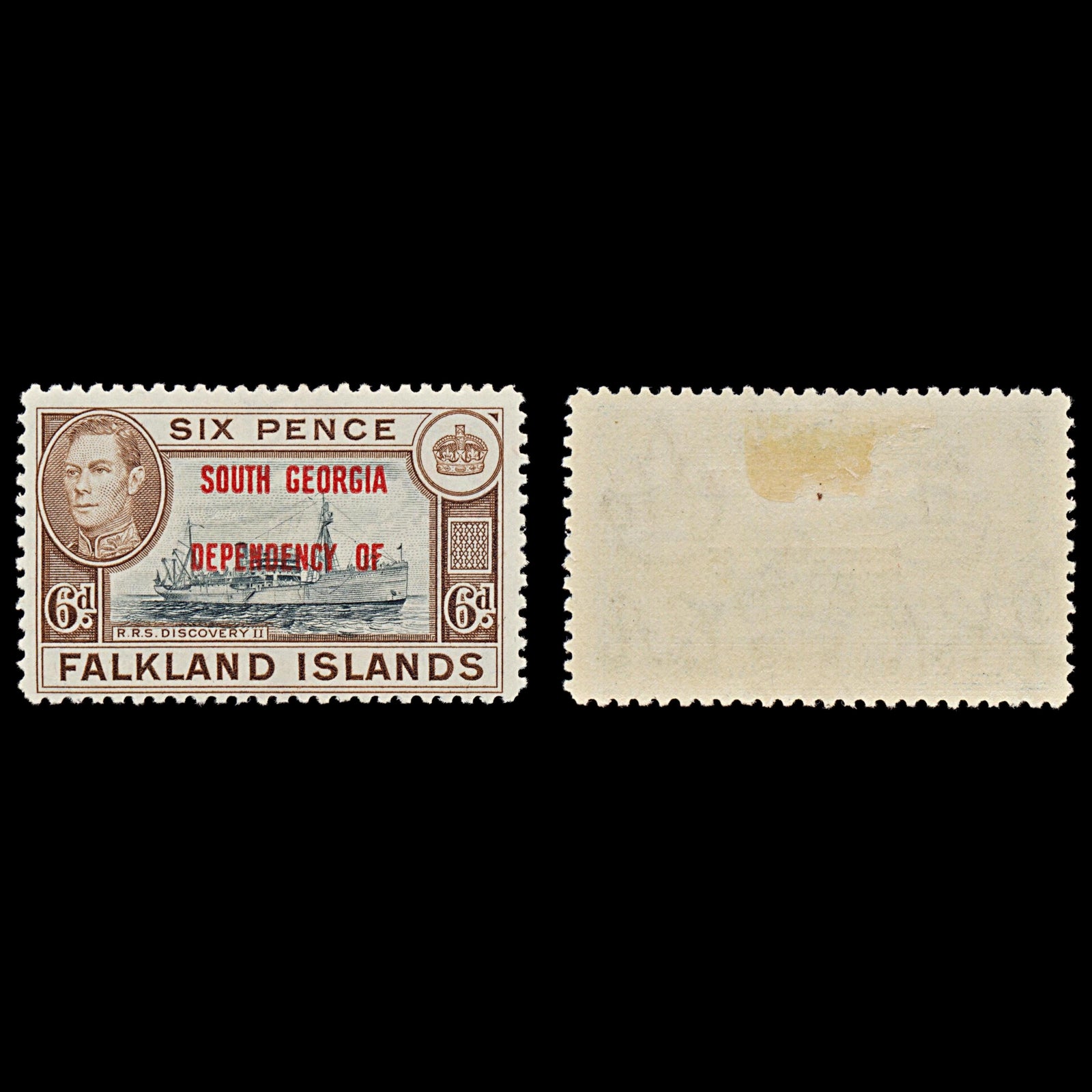 7561 Falkland Islands SG B6 6P Black & Brown 1944. Sc#3L6 Mi6. Mint MH. C£18
