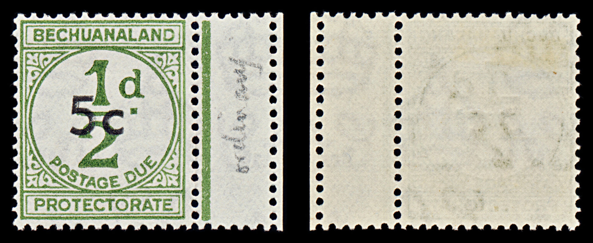 7573 Bechuanaland SG D9 5C Olive. Ordinary Paper 1961. Sc#J9 MiP9. Mint MVLH