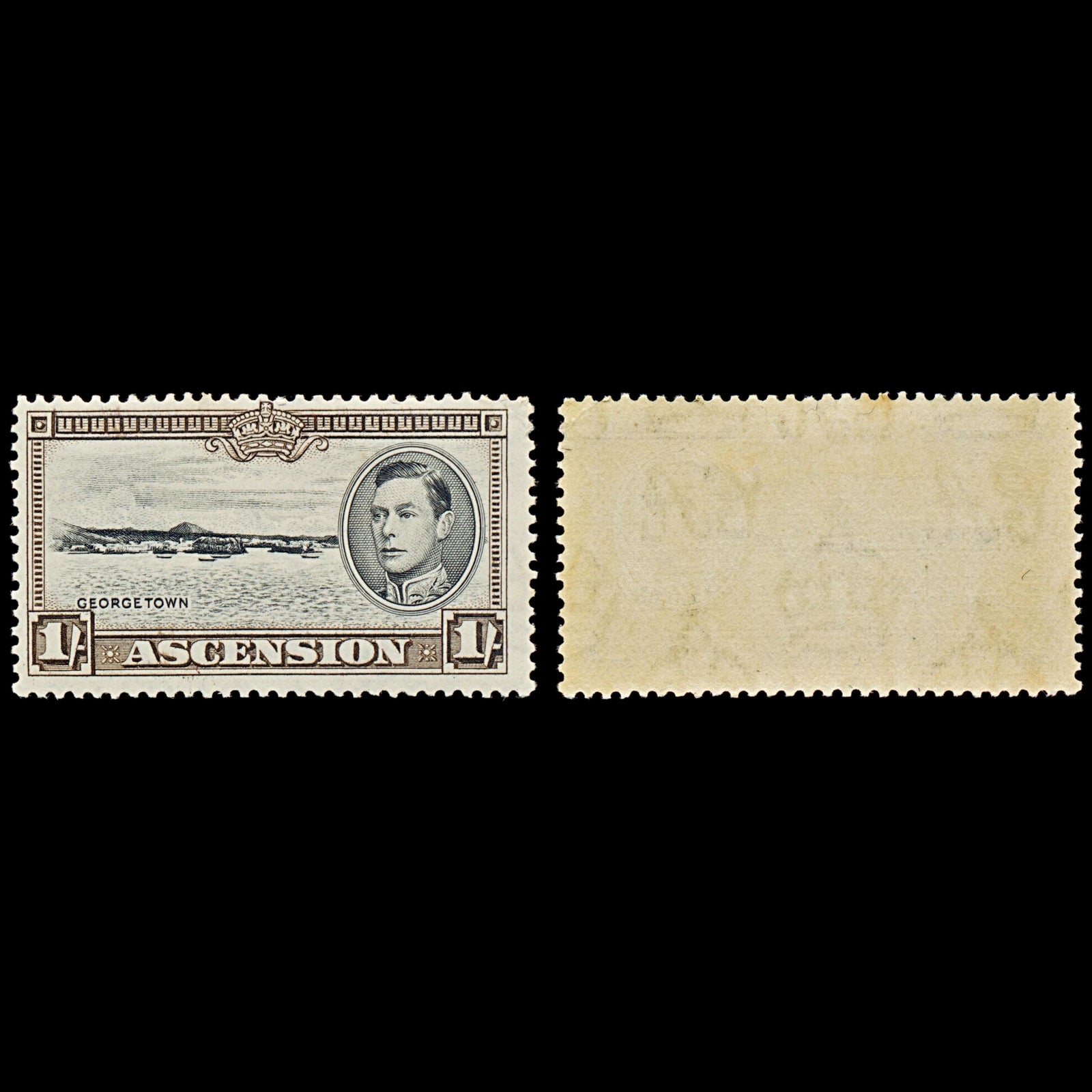7577 Ascension SG44 1S Black & Dark Brown 1938. Sc#46a Mi49A. Mint MNH. C£22