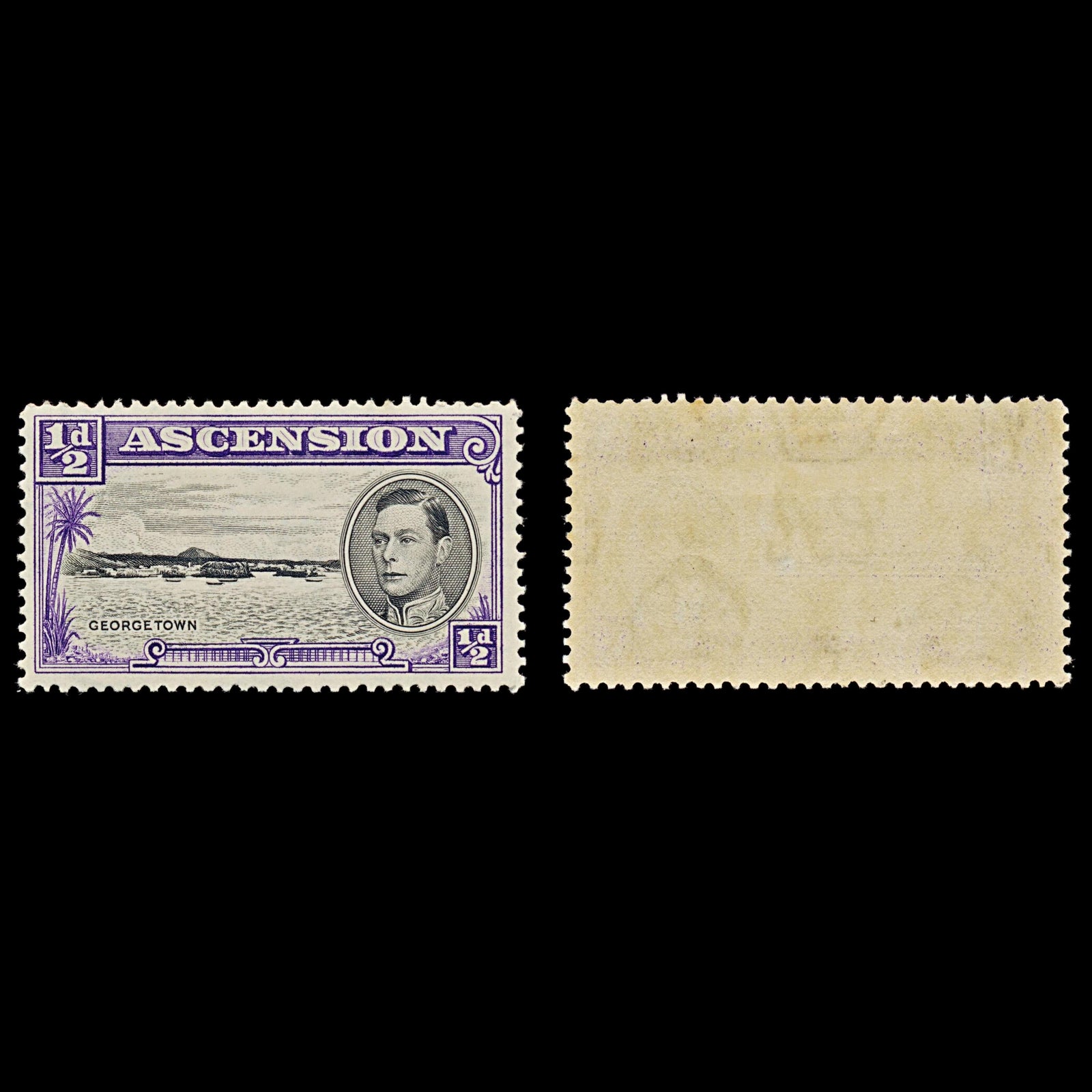 7579 Ascension SG38 ½D Black & Violet 1938. Sc#40a Mi39A. Mint MNH. C£8