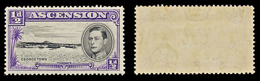 7579 Ascension SG38 ½D Black & Violet 1938. Sc#40a Mi39A. Mint MNH. C£8