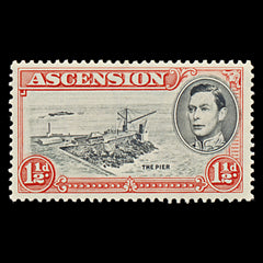 7581 Ascension SG40 1½D Black & Red 1938. Sc#42b Mi43Aa. Mint MH. C£10, view 3