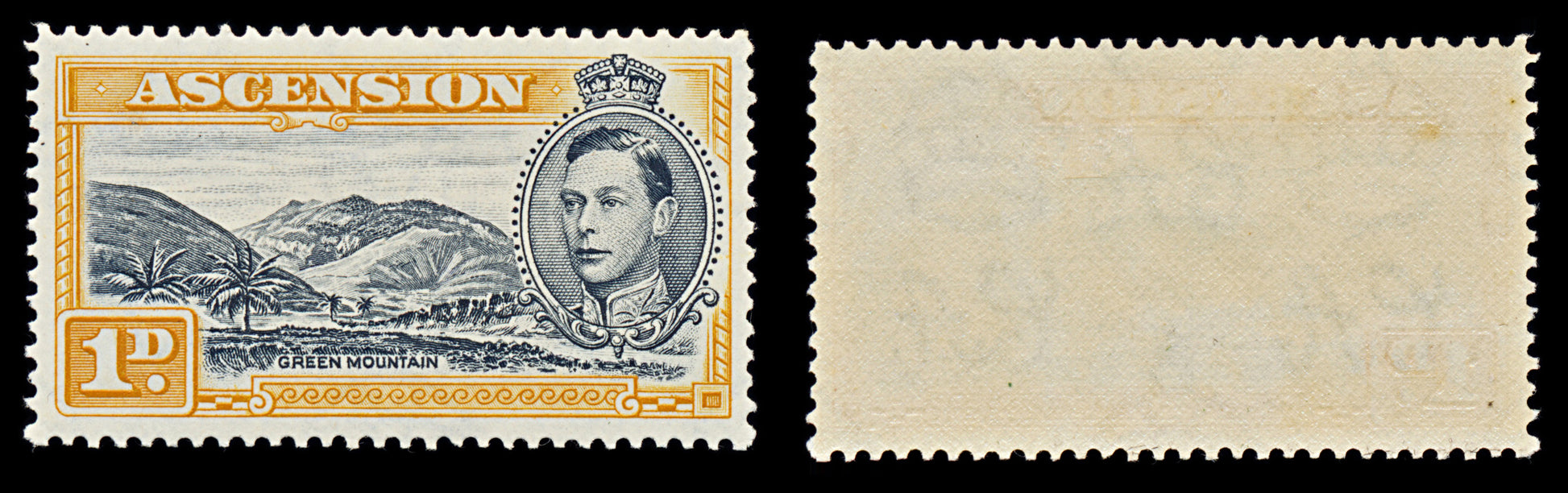 7582 Ascension SG39a 1D Black & Orange Yellow 1940. Sc#41Ac Mi41A. Mint MVLH. C£14