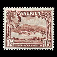 7584 Antigua and Barbuda SG100 1½D Chocolate Brown 1938. Sc#86a Mint MH. C£10, view 3