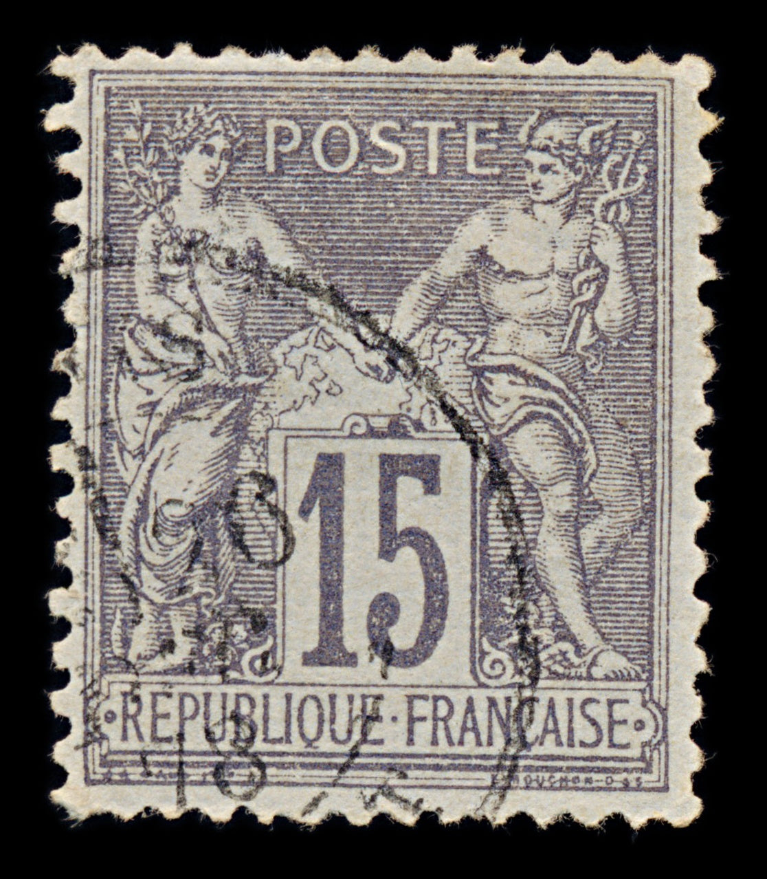 7588 France SG217 15C Grey 1876. Sc#69 Mi61I. Used. C£13