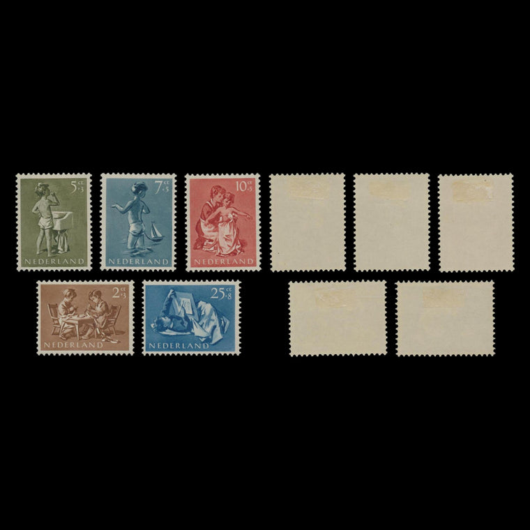 7617 Netherlands SG804-808 "Children Stamps" Set of 5 1954. Mint MH. C£22, image 1