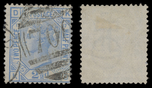 7646 GB SG142 2½d Blue Plates 17-23 1880. Sc#68 Mi51. Used. C£365