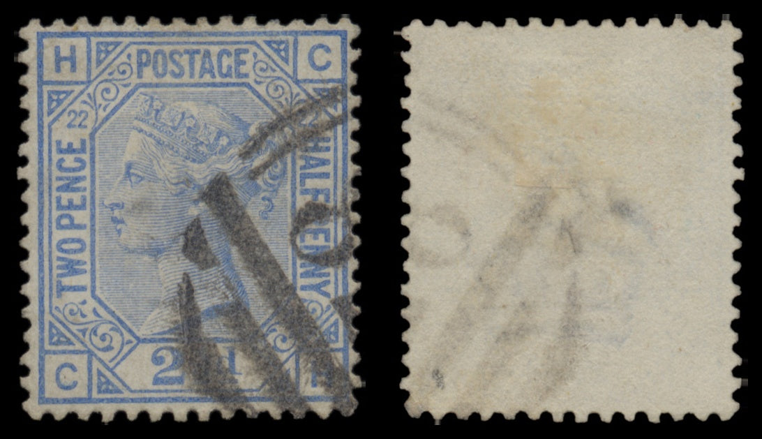 7646 GB SG142 2½d Blue Plates 17-23 1880. Sc#68 Mi51. Used. C£365