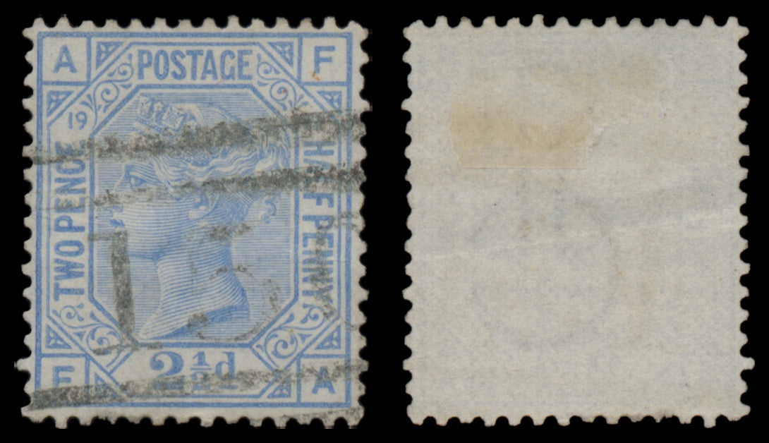 7646 GB SG142 2½d Blue Plates 17-23 1880. Sc#68 Mi51. Used. C£365