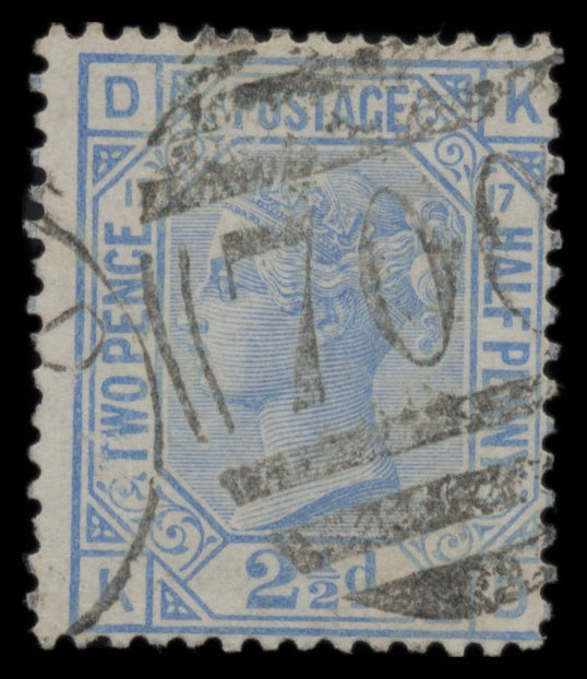 7646 GB SG142 2½d Blue Plates 17-23 1880. Sc#68 Mi51. Used. C£365