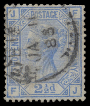 7646 GB SG142 2½d Blue Plates 17-23 1880. Sc#68 Mi51. Used. C£365