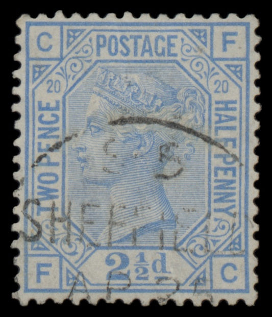 7646 GB SG142 2½d Blue Plates 17-23 1880. Sc#68 Mi51. Used. C£365
