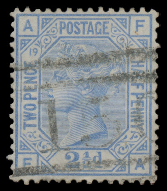 7646 GB SG142 2½d Blue Plates 17-23 1880. Sc#68 Mi51. Used. C£365