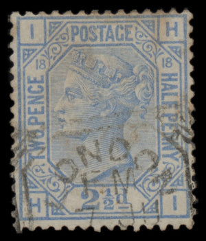 7646 GB SG142 2½d Blue Plates 17-23 1880. Sc#68 Mi51. Used. C£365