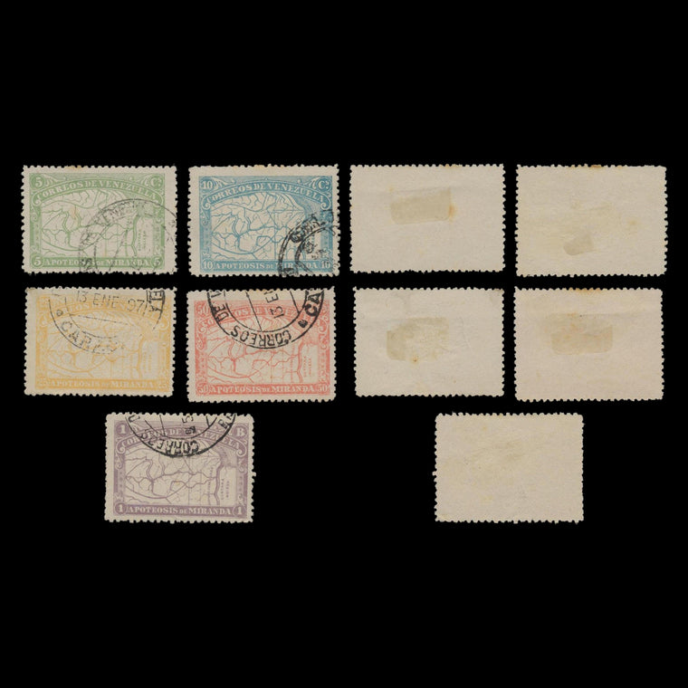 7647 Venezuela SG169-173 "Map" Set of 5 1896. Used. C£100, image 1