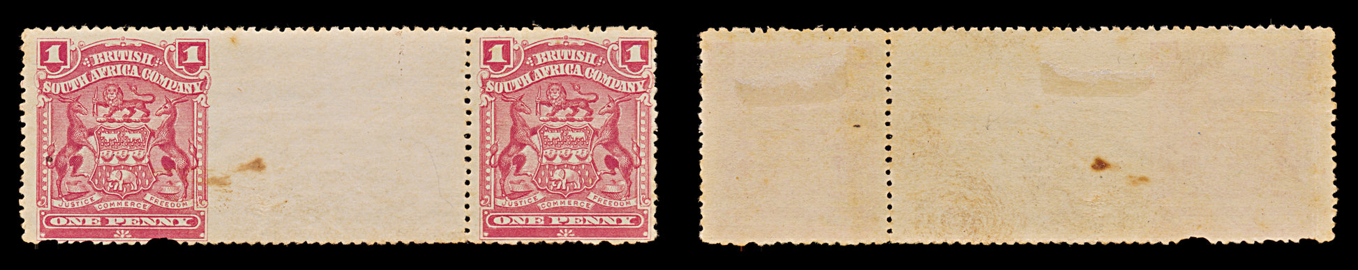 7668 South Africa Company SG77 1D. Scarce. Imperf Right 1898. Sc#60 Mi59. Mint MH