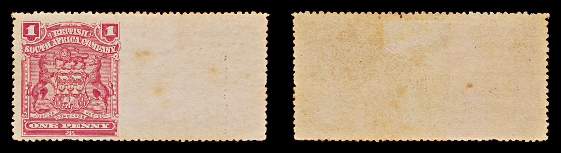 7669 South Africa Company SG77 1D. Scarce. Imperf Right 1898. Sc#60 Mi59. Mint MH