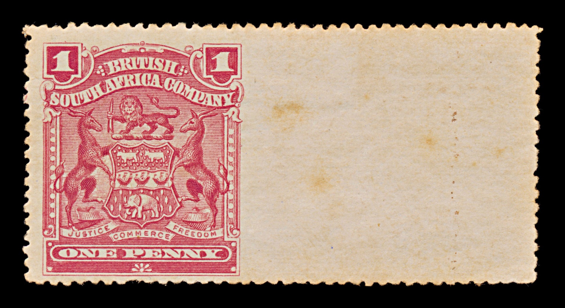 7669 South Africa Company SG77 1D. Scarce. Imperf Right 1898. Sc#60 Mi59. Mint MH