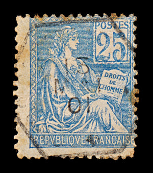 7673 France SG298 25C Blue 1900. Mi94I. Used. C£11