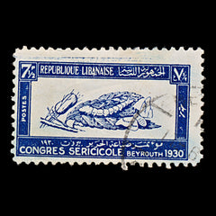 7683 Lebanon SG159 7½pi Blue 1930. Sc#110 Mi161. Used. C£30, view 3