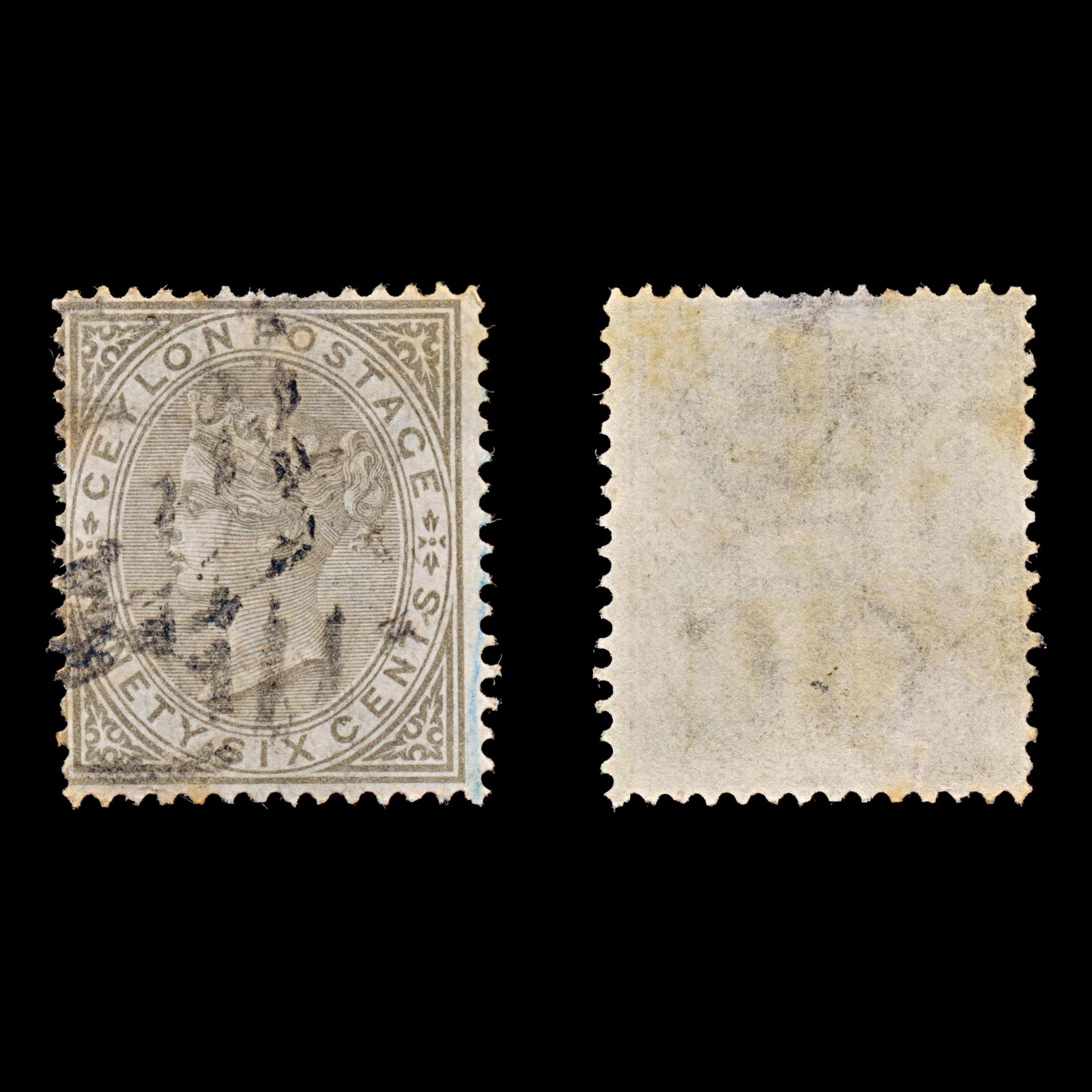 7699 Ceylon SG132 96C Brown Grey 1872. Sc#73 Mi54C. Used. C£30