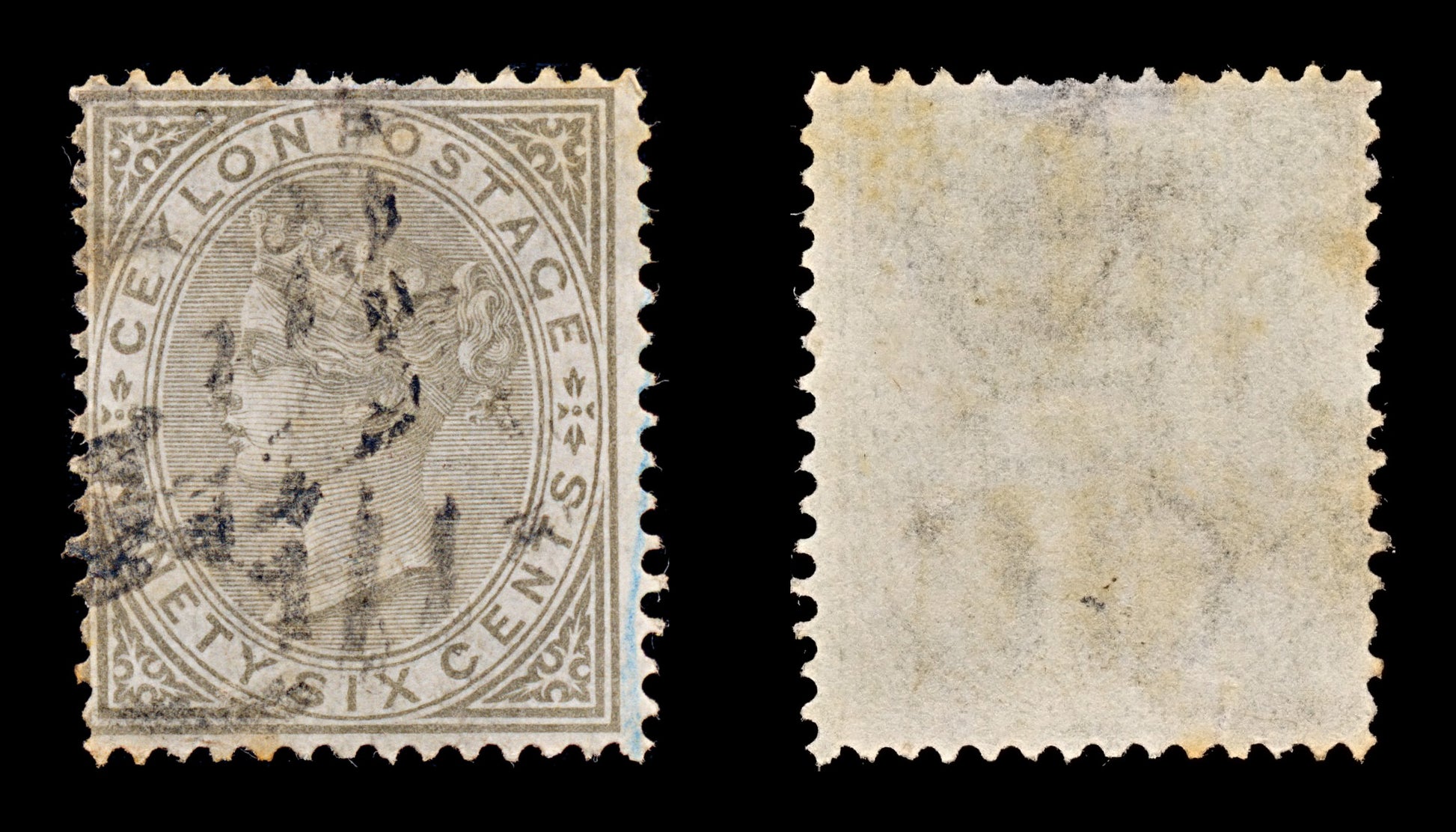 7699 Ceylon SG132 96C Brown Grey 1872. Sc#73 Mi54C. Used. C£30