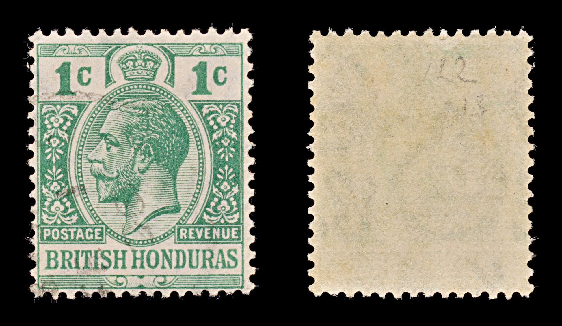 7712 British Honduras SG122 1C Green 1921. Sc#91 Mi86. Used. C£13