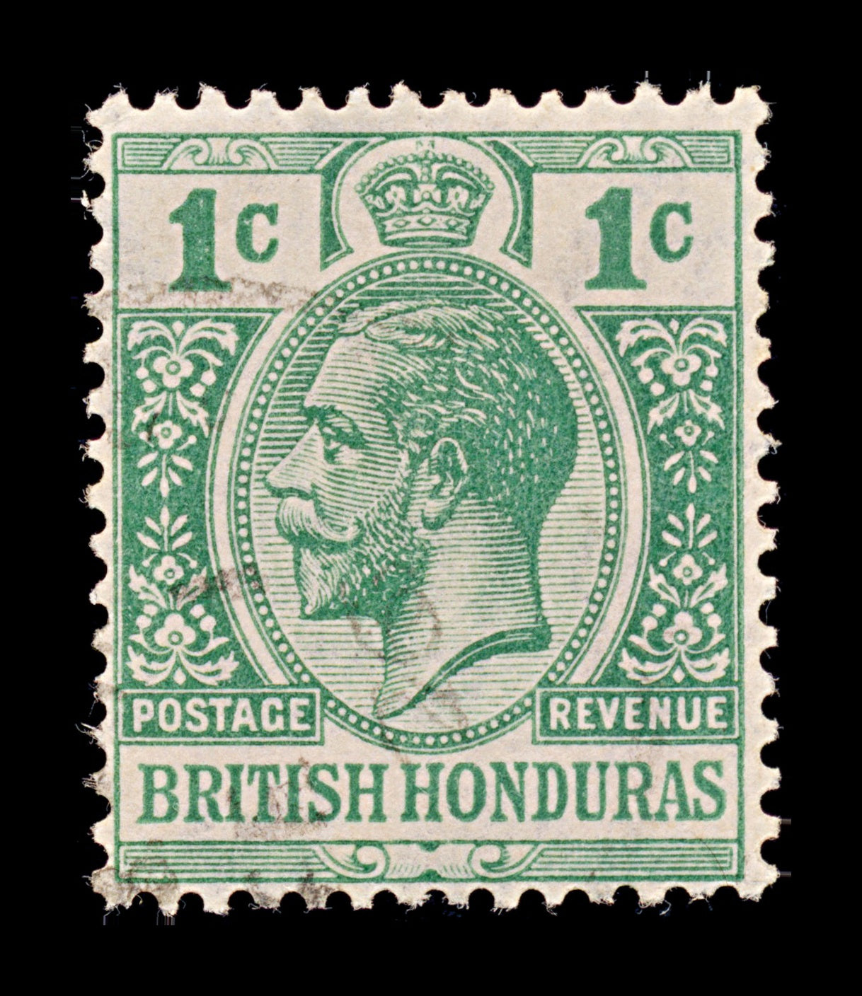 7712 British Honduras SG122 1C Green 1921. Sc#91 Mi86. Used. C£13