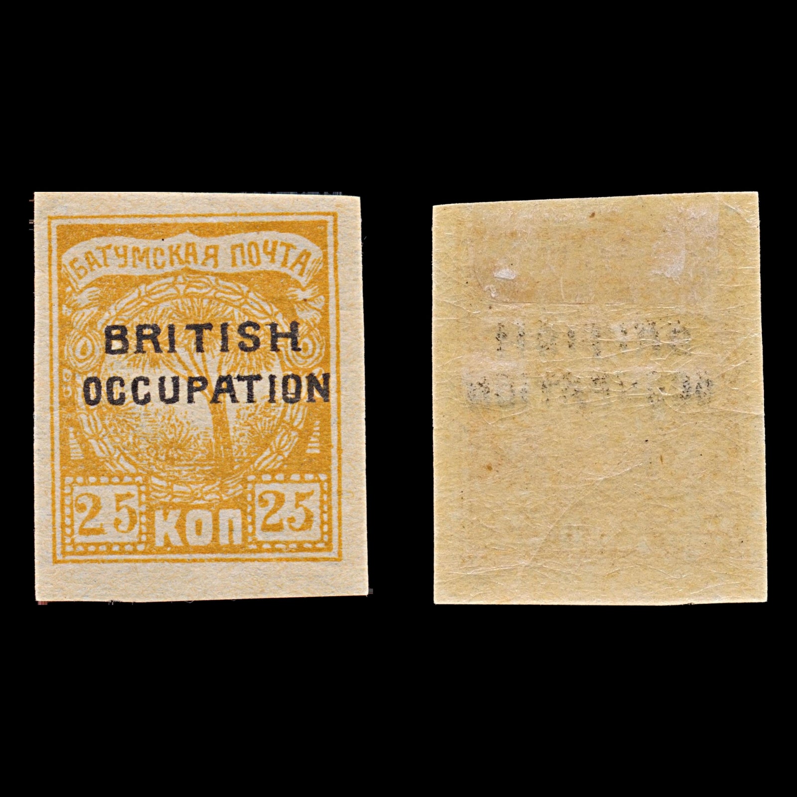 7713 British Occ. Of Batum SG13 25k Orange 1919. Sc#15 Mi13. Mint MH. C£32