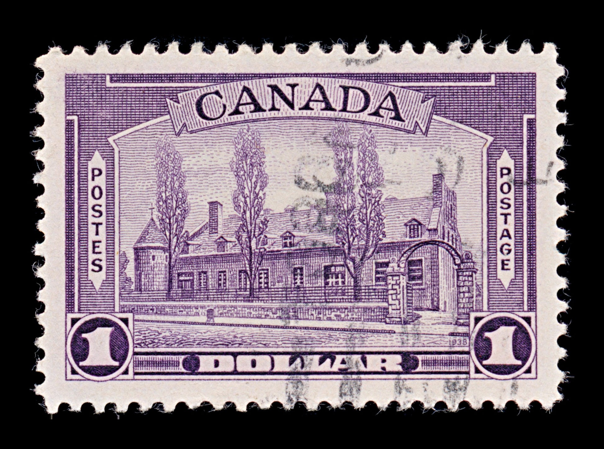 7719 Canada 1$ Violet 1938. Sc#245i Used