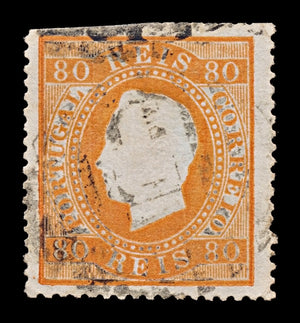 7728 Portugal SG132 80R Red Orange. Scarce P14 1871. Sc#44c Mi40xaD. . C£1200