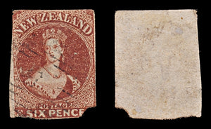 7730 New Zealand SG43 6D Red Brown 1863. Sc#14 Mi16a. Used. C£120