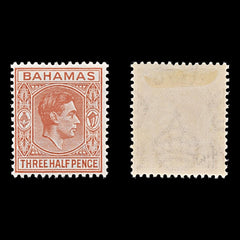 7742 Bahamas SG151a 1½D Pale Red Brown 1948. Sc#102a Mint MH. C£12, view 1