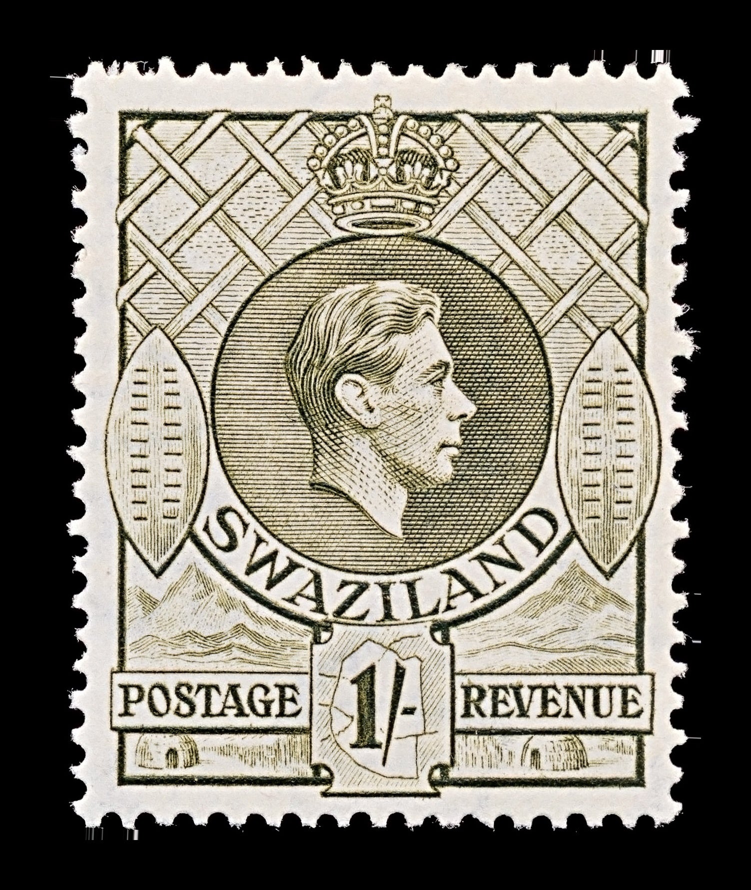 7747 Swaziland SG35 1S Olive 1938. Sc#34a Mi34A. Mint MVLH. C£28