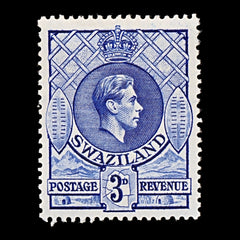 7750 Swaziland SG32a 3D Deep Blue 1938. Mi31abA. Mint MVLH. C£17, view 3