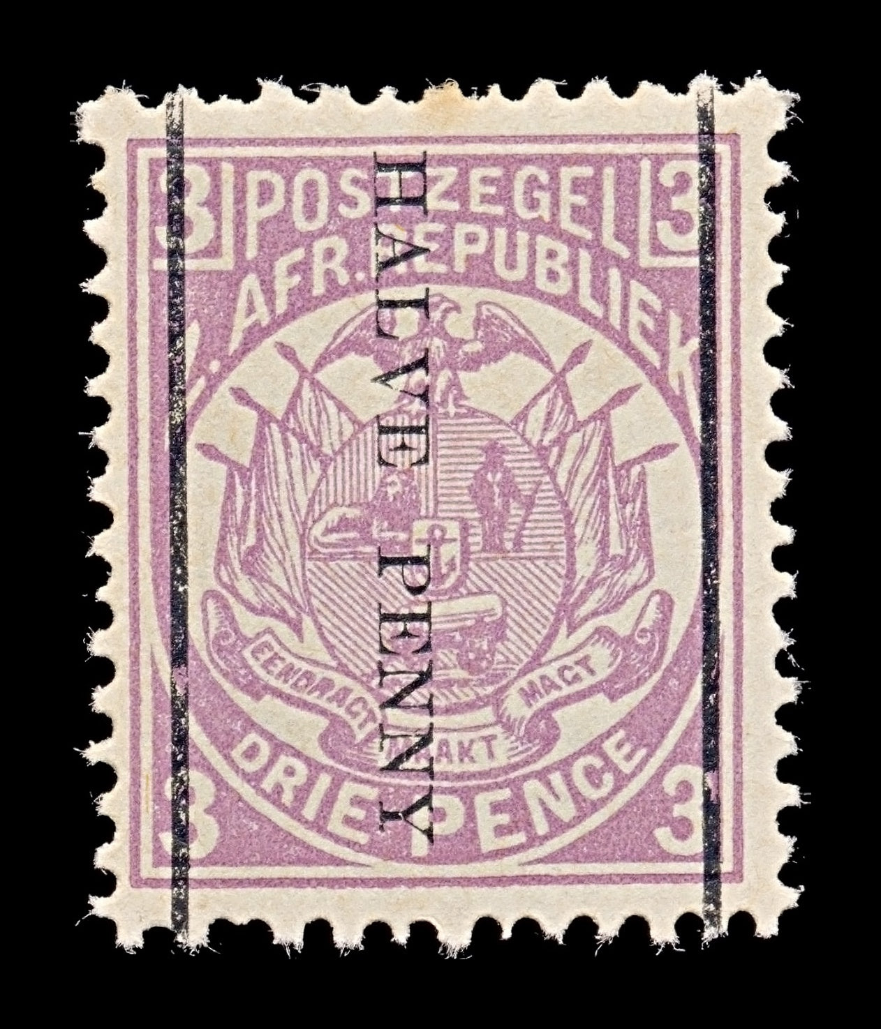 7760 Transvaal SG192 ½D Lilac 1885. Sc#140 Mi27. Mint MH. C£11