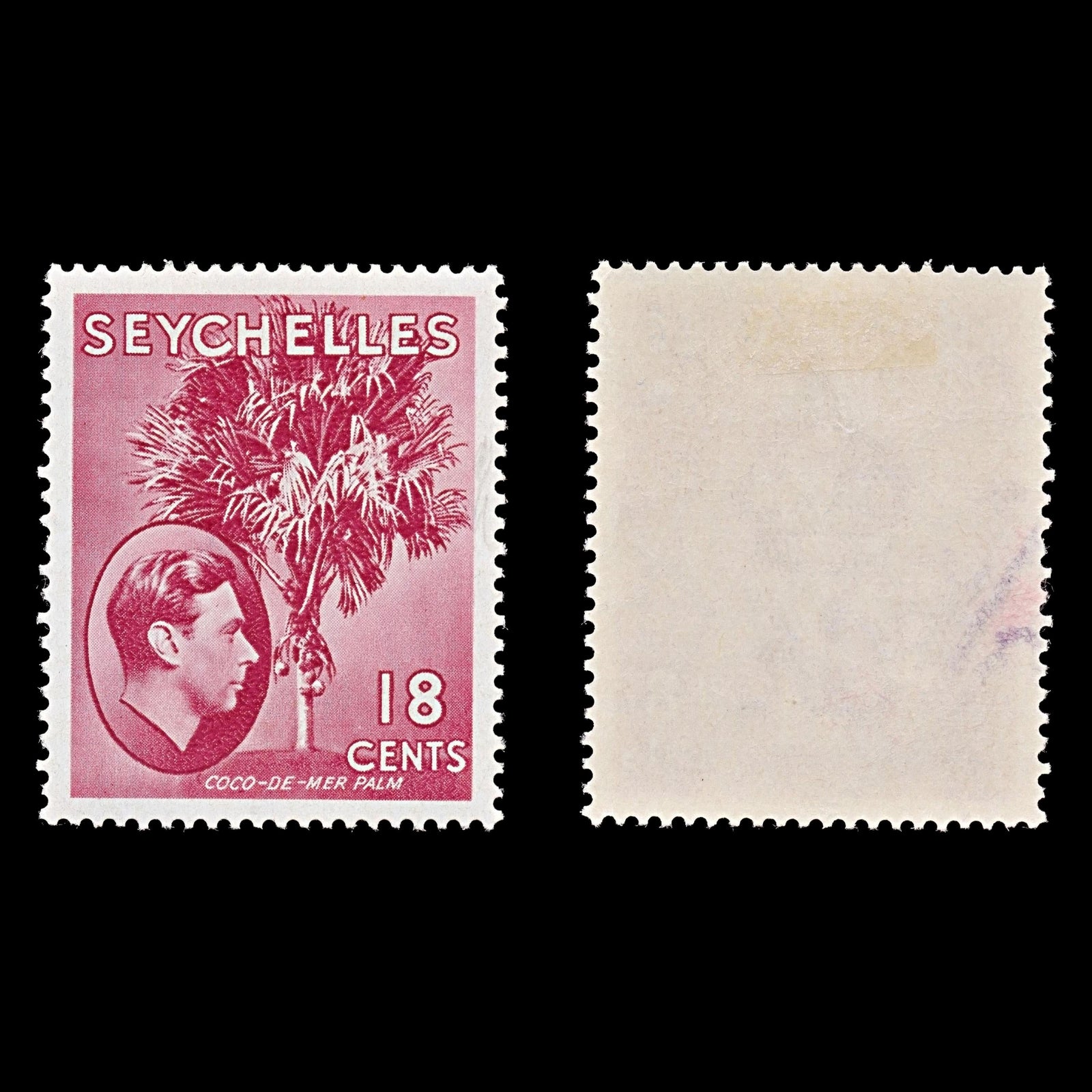 7770 Seychelles SG139c 18C Carmine Lake 1941. Mint MH. C£14