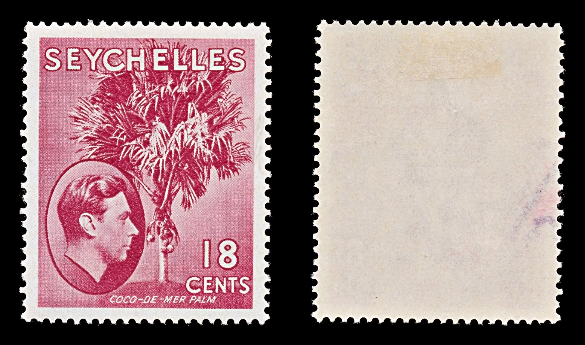 7770 Seychelles SG139c 18C Carmine Lake 1941. Mint MH. C£14