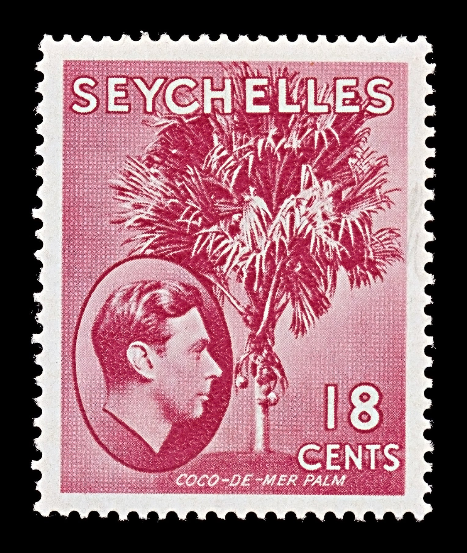 7770 Seychelles SG139c 18C Carmine Lake 1941. Mint MH. C£14