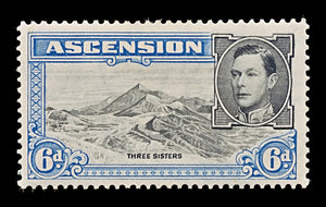 7782 Ascension SG43 6D Black & Grey Blue 1938. Sc#45 Mi48A. Mint MH. C£14