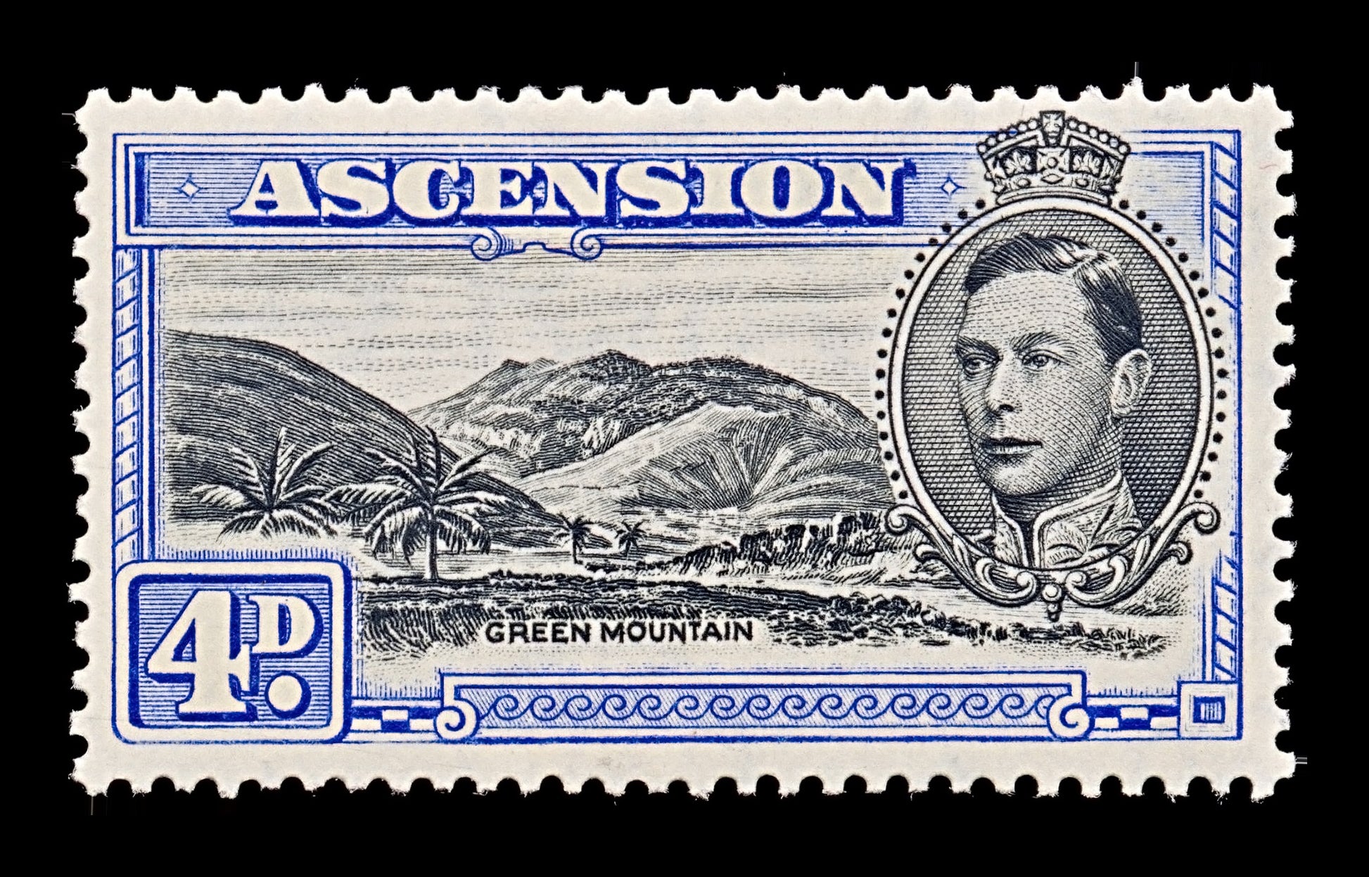 7783 Ascension SG42c 4D Black & Ultramarine 1940. Sc#44Bd Mi47A. Mint MVLH. C£18