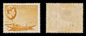 7795 Seychelles SG140a 20C Brown Ochre 1941. Sc#136a Mint MH. C£30