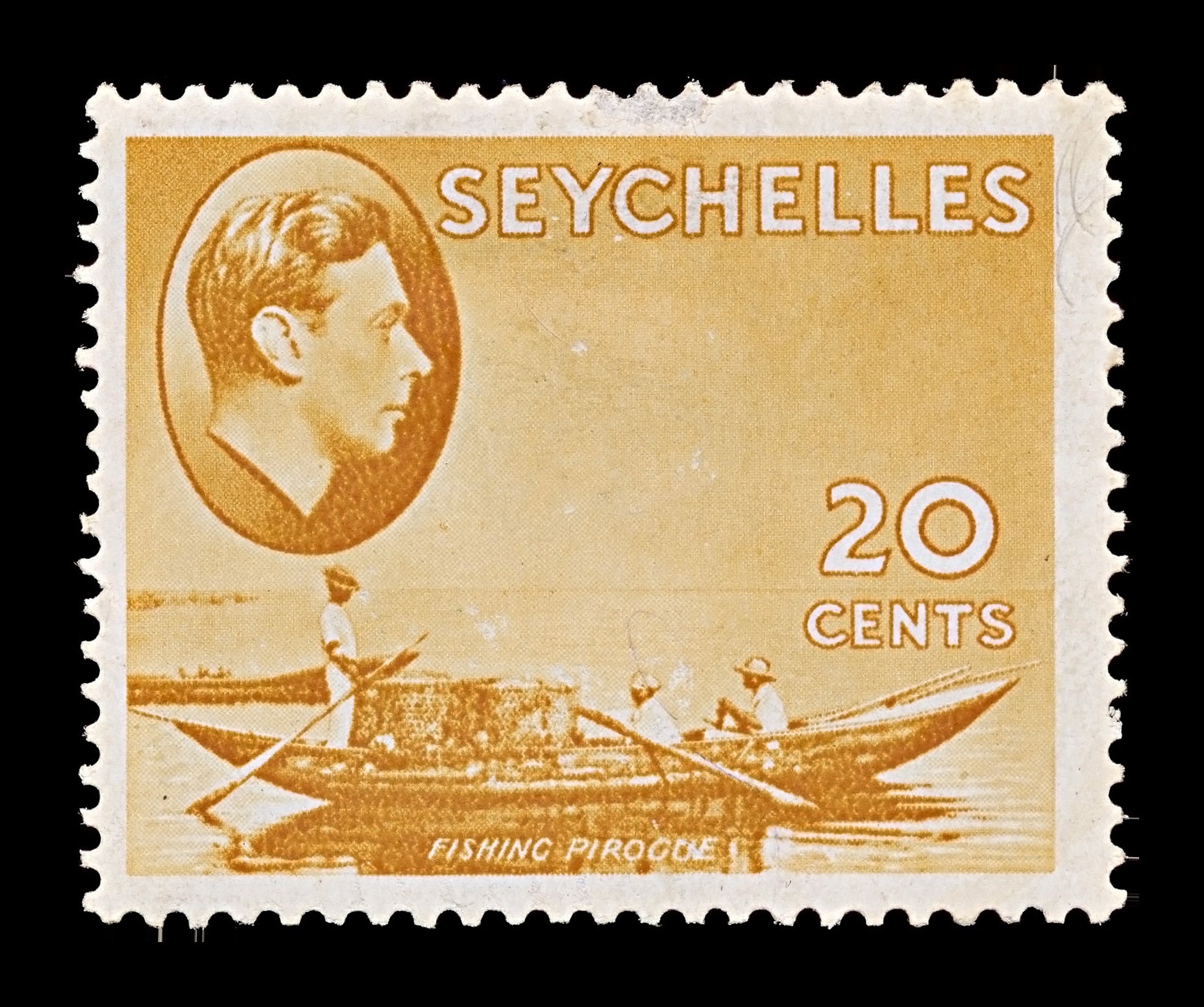 7795 Seychelles SG140a 20C Brown Ochre 1941. Sc#136a Mint MH. C£30